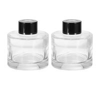 QUARKZMAN 2Pcs 100ml/3.4Oz Flacon Vide en Verre pour Diffuseur 2.8" X 2.6" Accessoires de Parfum Rechargeables Pot pour Aromathérapie Récipient Transparent