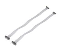 QUARKZMAN 2pcs 2,54 mm Pas IDC 10 à 16 Broches Double Femelle Connecteur Carte Mère Plat Ruban Câble Fil 30cm 11,8" Gris