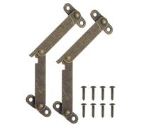 QUARKZMAN 2Pcs 2.6" Charnières De Support À Rabat Pliant, Charnière De Levage, Charnières En Fer Rotatives À 180 Degrés Avec Vis Pour Boîtes En Bois Coffret À Bijoux Présentation, Bronze