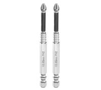 QUARKZMAN 2Pcs #2 Anti-Slip Phillips Impact Screwdriver Bit PH2 1/4" Hex Shank 3.5" (90mm) Magnetic Cross Head Drill Bits Chrome Plated S2 Steel Screw Driver Power Electric Tools