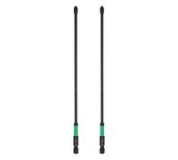 QUARKZMAN 2pcs #2 Embouts De Tournevis À Choc Phillips PH2 Tige Hexagonale 1/4" Longueur 8" (200mm) Tige 0.14" Magnétique Tête Croisée Embouts De Perçage Acier S2 Tournevis Industriel