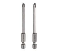 QUARKZMAN 2Pcs #2 Embouts Phillips PH2 Tige Hexagonale 1/4" Longueur 3" (75mm) Tige 4.5mm Magnétique Tête Croisée Embouts De Perçage Acier S2 Tournevis Pour Outils Électriques, Gris