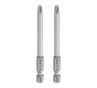 QUARKZMAN 2pcs #2 Phillips Embouts PH2 1/4" Tige Hexagonale 3" (75mm) Longueur 5mm Tige Magnétique Tête Croisée Embouts De Perçage Acier S2 Tournevis Industriel Pour Outils Électriques, Gris