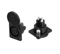 QUARKZMAN 2Pcs 3 Broches XLR Femelle Jack Socket, Adaptateur Microphone Connecteur Montage Panneau Audio Accessoires Pour Mixer, Power Amplifier, Noir