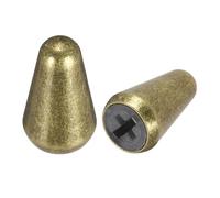 QUARKZMAN 2Pcs 3 Way 5 Way Guitar Toggle Switch Tip, Brass Cross-Slot Push-in 4.5mm/0.18" Toggle Pickup Switch Knob Tip pour ST TL Electric Guitar Replacement Parts, Bronze