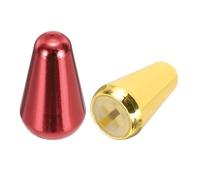 QUARKZMAN 2Pcs 3 Way 5 Way Guitar Toggle Switch Tip, Cross-Slot Push-in 4.5mm/0.18" Toggle Pickup Switch Knob Tip Pour ST TL Electric Guitar Replacement Parts, Gold/Dark Red