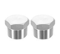 QUARKZMAN 2Pcs 304 Inox Acier Tuyau Bouchon Raccord 1" NPT Mâle Filetage Extérieur Hex Tête Bouchon Hexagonal Tête Bonde Bouchons Raccords pour Air Eau Huile Gaz Tube