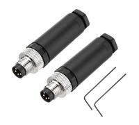QUARKZMAN 2Pcs 4 Pin M8 Connecteur Aviation Mâle Fiche Fil A Codage 8mm Connecteur de Capteur Circulaire Étanche Ip67 pour Câble