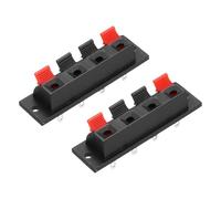 QUARKZMAN 2Pcs 4 Way Spring Terminal Clip Push Release Connector Plate | Jack Socket Speaker Terminal Strip Block Speaker Jointing Clamp Test Clip WP4-7