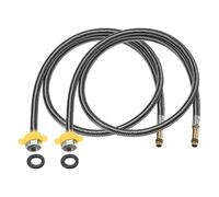 QUARKZMAN 2Pcs 47" Lignes D'Alimentation de Robinet Connecteur en Acier Inoxydable Tressé Long Connecteur de Robinet G1/2 Filetage de Compression Femelle X Connecteur M10 Mâle (Noir)