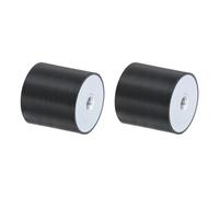 QUARKZMAN 2Pcs 50 x 50mm M10 Supports en Caoutchouc à Filetage Femelle, Isolateur de Vibrations, Remplace les Coussins Anti-Vibrations, Bloc de Base Plat