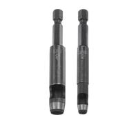 QUARKZMAN 2Pcs 5mm,8mm Poinçon Creux en Cuir 1/4" Tige Hexagonale pour Perceuses, Poinçon de Trou de Ceinture Outil de Découpe pour Tissus Épais Travail du Cuir
