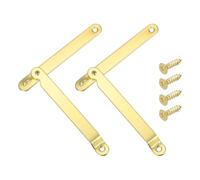 QUARKZMAN 2Pcs 6.5"x0.43" Charnières de Support de Couvercle Pliantes, Côté Droit Charnière de Maintien de Couvercle à Soulèvement, Charnières Métalliques Rotatives à 180 Degrés, Cuivre