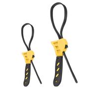 QUARKZMAN 2Pcs 6 Inch And 8 Inch Oil Filter Strap Wrench Adjustable Rubber Strap Wrench With Reinforced Belt Pour Industry Household Pipe Mechanics Plumber Jar Opener, Yellow