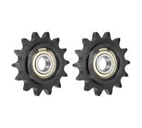 QUARKZMAN 2Pcs #60 Galet Tendeur Pour Chaine A Rouleaux, Type C Alésage 20mm Pas 3/4" 14 Dents, Finition Oxyde Noir Acier 1045 Avec Insert Roulement Simple Pour Chaines ANSI #60 (DIN/ISO