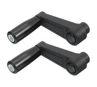 QUARKZMAN 2Pcs 8 x 85mm (Dia x L) Volant rotatif Poignée de machine, Tour universel Manivelle Poignée de rechange pour Industrie Tour Fraisage Meulage Machine, Noir (Trou carré)