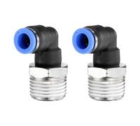 QUARKZMAN 2pcs 90 Raccord Rapide Pour Connexion 1/2" NPT Filetage Mâle x 8mm ID Coude Raccord Rapide Pour Tuyau Pneumatique Pour Eau Gaz Huile