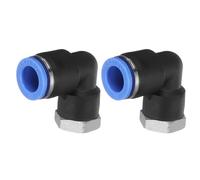 QUARKZMAN 2pcs 90 Raccords Push To Connect 10mm Tube OD x 1/8" NPT Femelle Fileté Coude Raccord Rapide Pour Tuyau Pneumatique Connecteur Push Lock Pour Conduite D'eau Gaz Huile