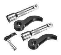 QUARKZMAN 2Pcs Adaptateur De Clé À Pied De Biche, 3/8" D En Forme D'Étoile En Acier Au Carbone Outil De Démontage De Demi-Arbre Clé À Pied De Biche Adaptateur De Tête À Cliquet Avec Tige
