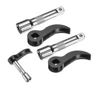 QUARKZMAN 2PCS Adaptateur De Pied De Biche Clé, 3/8" D Carré Étoile Acier Carbone Outil De Démontage Demi-Arbre Clé Pied De Biche Adaptateur Tête Outil Avec Tige Espaces Restreints Essieu