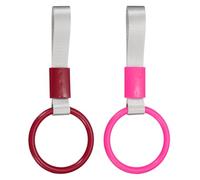 QUARKZMAN 2Pcs Anneaux D'Avertissement En Forme De Cercle Pour Poignées De Voiture Décoratifs Pour Pare-Chocs Arrière Anneau D'Avertissement Pour Train Bus Poignée, Rouge-Blanc/Rose-Blanc