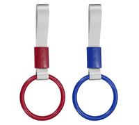 QUARKZMAN 2Pcs Anneaux D'Avertissement Pour Poignée De Voiture En Forme De Cercle Pour Pare-Chocs Arrière Train Bus Anneau De Prise Pour Voiture SUV Bus, Bleu-Blanc/Rouge-Blanc