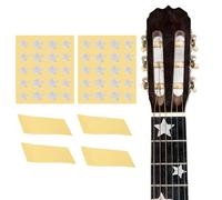QUARKZMAN 2Pcs Autocollants Pour Touche De Guitare Autocollants Incrustés Décalcomanies Autocollant Incrusté Étoile Décalcomanies Pour Guitare Pour Guitare, Basse, Guitare (40 autocollants)