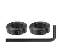QUARKZMAN 2Pcs Bague de Réglage Alésage 32 mm à Double Fente 54 mm OD 15 mm Épaisseur Acier au Carbone Collier de Serrage à Verrouillage avec Vis de Réglage et Clé Hexagonale (Noir)