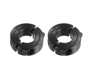 QUARKZMAN 2pcs Bague Réglage Bague Arrêt d'axe Butée Tige Collier pour 3/4" Tige 1-1/2" OD 1/2" Largeur Noir Oxyde Placage Double Divisive Essieu Pince Collier avec Ensemble Vis