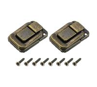 QUARKZMAN 2pcs Bascule Pince Verrouillage, 1,89" x 1,26" (LxW) Fer Moraillon Serrure Loquet Fermoir pour Bijoux Boîte Bois Coffret Boîte Outils, Bronze