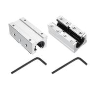 QUARKZMAN 2Pcs Bloc De Roulement Lineaire SBR16LUU 16mm Bloc De Glissement Ouvert Long Pour Arbres De Guidage Lineaire SBR16 Rails Coulissants En Tant Que Piece Pour Imprimante, Ton Argenté
