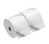 QUARKZMAN 2pcs Bordure Murale Adhésive et Imperméable, 4" x 197" Grain de Marbre Blanc Papier Peint Amovible Bordure Adhésive Bande de Finition Lignes de Bordure pour Coin