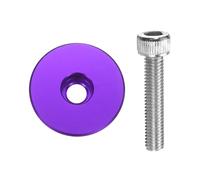 QUARKZMAN 2pcs Bouchon De Potence De Vélo 1-1/4" (31.8mm) OD Alliage D'Aluminium Bouchon De Potence De Vélo avec Boulon M6 pour VTT, Vélos De Route, MTB, Violet
