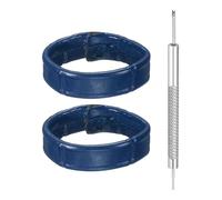 QUARKZMAN 2pcs Boucles De Bracelet De Monture En Cuir 16mm Remplacement De Monture Attache Retenue Anneaux De Fixation De Bracelet, Bleu Foncé