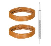 QUARKZMAN 2pcs Boucles De Bracelet De Monture En Cuir 22mm Remplacement De Bracelet De Monture Fixateur Retenue Anneaux De Fixation, Marron Clair