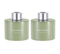 QUARKZMAN 2Pcs Bouteille de Diffuseur en Verre Vide 140ml/4.7oz Accessoires de Parfum Bocal d'Aromathérapie pour Le Remplacement du Diffuseur de Roseaux Vert avec Capuchon Ton Argent