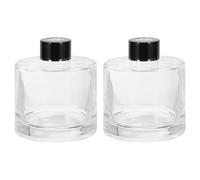 QUARKZMAN 2Pcs Bouteille de Diffuseur en Verre Vide de 200 ML / 6,8 oz 3,6" x 3,1" Accessoires de Parfum Pot d'Aromathérapie pour Le Remplacement du Diffuseur de Roseaux Transparent