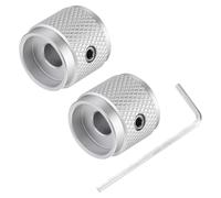 QUARKZMAN 2Pcs Boutons de Guitare en Métal Boutons de Contrôle Argent | 6mm x 17mm avec Vis de Fixation pour Guitare Électrique Basse, de Volume et de Tonalité