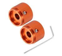 QUARKZMAN 2Pcs Boutons de Guitare en Métal, Boutons de Contrôle de Volume et de Tonalité en Forme de Dôme 6 x 20 x 15,5 mm avec Clé pour Guitare Électrique Basse, Orange Rouge
