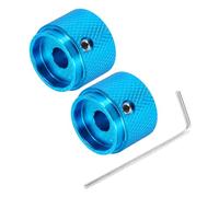 QUARKZMAN 2Pcs Boutons de Guitare en Métal, Boutons de Contrôle de Volume et de Tonalité en Forme de Dôme 6 x 20 x 15,5 mm pour Potentiomètre avec Clé pour Guitare Électrique Basse, Bleu