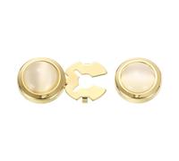 QUARKZMAN 2Pcs Boutons De Manchette Pour Homme, Boutons De Manchette En Cuivre Pour Chemises Formelles Tuxedo Business Mariage Fete Anniversaire (Blanc, Or)