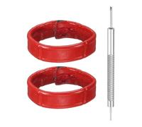 QUARKZMAN 2pcs Bracelet De Monture En Cuir 16mm Remplacement Attache Bracelet Fixateur Monture Anneaux De Fixation Pour Montre, Rouge