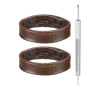 QUARKZMAN 2pcs Bracelet De Monture En Cuir 16mm Remplacement Boucle De Monture Attache De Bracelet Retenue Anneaux De Fixation, Marron Foncé