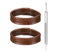 QUARKZMAN 2pcs Bracelet De Monture En Cuir 18mm Remplacement De Bracelet De Monture Attache Retenue Anneaux De Fixation De Montre, Marron