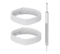QUARKZMAN 2pcs Bracelet De Monture En Cuir 20mm Remplacement Attache Bracelet De Monture Fixateur De Monture Anneaux De Fixation Bracele, Blanc