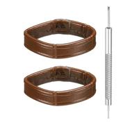 QUARKZMAN 2pcs Bracelet de Monture en Cuir 20mm Remplacement de Bracelet de Monture Attache Fixation Anneaux de Fixation pour Montre, Marron