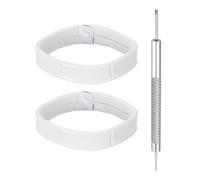QUARKZMAN 2pcs Bracelet De Monture En Cuir 24mm Remplacement Boucle De Bracelet Fixateur Anneau De Fixation Pour Montre, Blanc