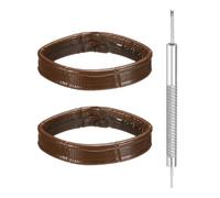 QUARKZMAN 2pcs Bracelet De Monture En Cuir 24mm Remplacement De Monture De Montre Attache De Bracelet De Monture Retenue Anneaux De Fixation De Bracelet De Montre, Marron Foncé