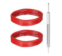 QUARKZMAN 2pcs Bracelet De Monture En Cuir 24mm Remplacement De Monture Fixateur Retenue De Bracelet Anneaux De Fixation De Montre, Rouge