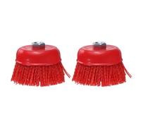 QUARKZMAN 2pcs Brosse Coupe En Filament Nylon 4" Pour Meuleuses D'Angle Avec Arbre Filete 5/8"-11, Set De Brosses Abrasives En Fil Pour Enlever Rouille/Corrosion/Peinture Surfaces